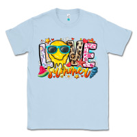 Dusty Blue Love Summer Classic Tee - CowhideDigitalArt