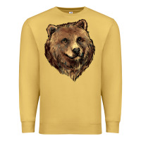 Antique Gold Grizzly Bear Head Premium Sweatshirt - HowdyJamesFarm