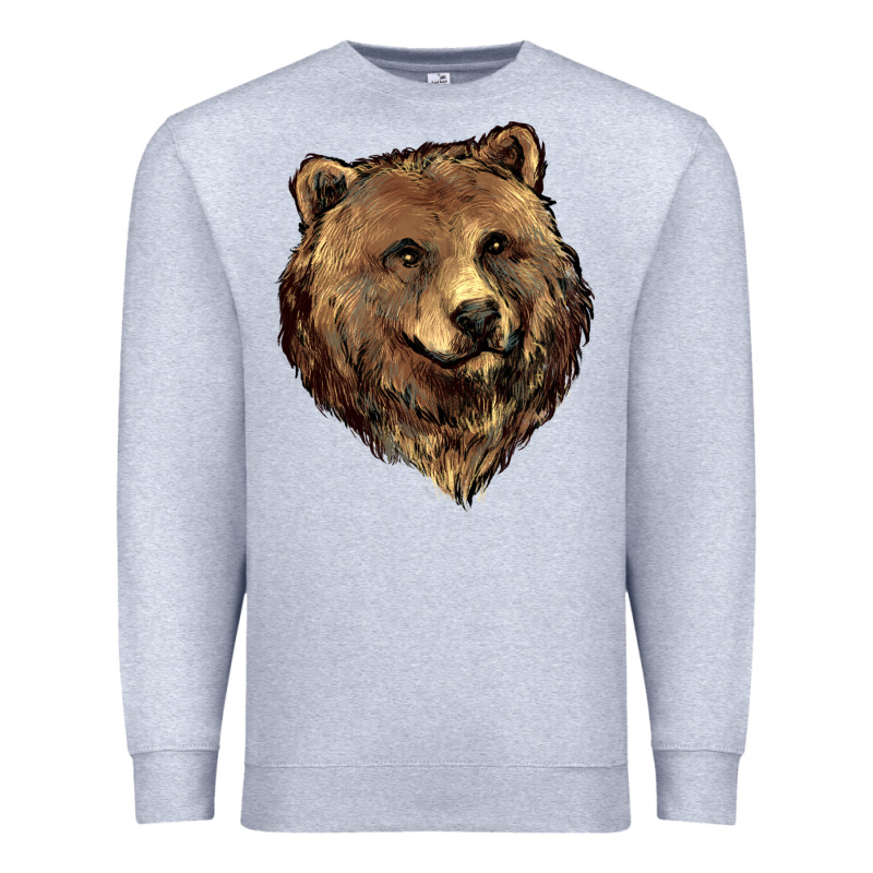 Grizzly Bear Head Premium Sweatshirt by HowdyJamesFarm | Teevron