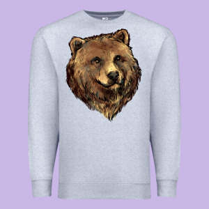 Grizzly Bear Head Premium Sweatshirt Designed By Howdyjamesfarm