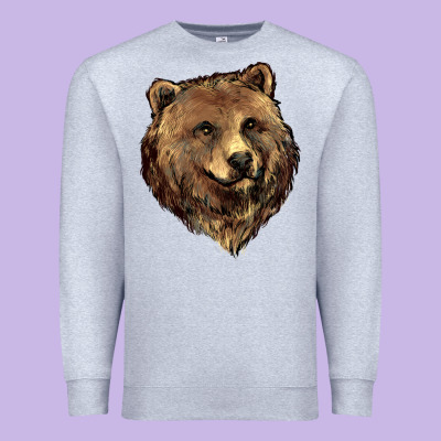 Grizzly Bear Head Premium Sweatshirt Designed By Howdyjamesfarm