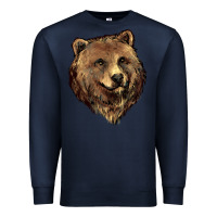 Navy Grizzly Bear Head Premium Sweatshirt - HowdyJamesFarm