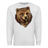 Oatmeal Heather Grizzly Bear Head Premium Sweatshirt - HowdyJamesFarm