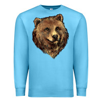 Ocean Blue Grizzly Bear Head Premium Sweatshirt - HowdyJamesFarm
