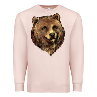Pale Pink Grizzly Bear Head Premium Sweatshirt - HowdyJamesFarm