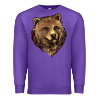 Purple Grizzly Bear Head Premium Sweatshirt - HowdyJamesFarm