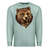 Seafoam Grizzly Bear Head Premium Sweatshirt - HowdyJamesFarm