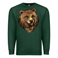 Sports Green Grizzly Bear Head Premium Sweatshirt - HowdyJamesFarm