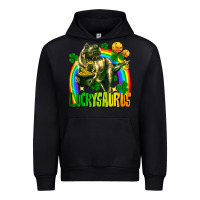Black luckysaurus St. Patricks Day Urban Hoodie - FaDigitalArtStudio