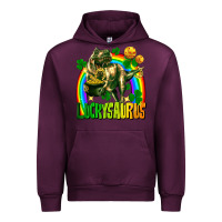 Mauve Wine luckysaurus St. Patricks Day Urban Hoodie - FaDigitalArtStudio