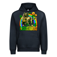 Navy luckysaurus St. Patricks Day Urban Hoodie - FaDigitalArtStudio