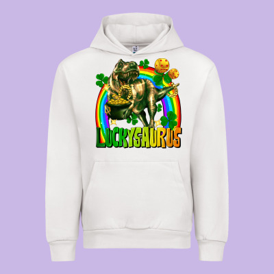 Luckysaurus St. Patricks Day Urban Hoodie Designed By Fadigitalartstudio