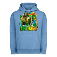 Pigment Pebble Blue luckysaurus St. Patricks Day Urban Hoodie - FaDigitalArtStudio