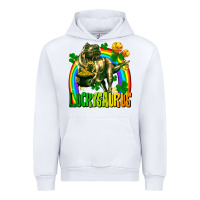 White luckysaurus St. Patricks Day Urban Hoodie - FaDigitalArtStudio
