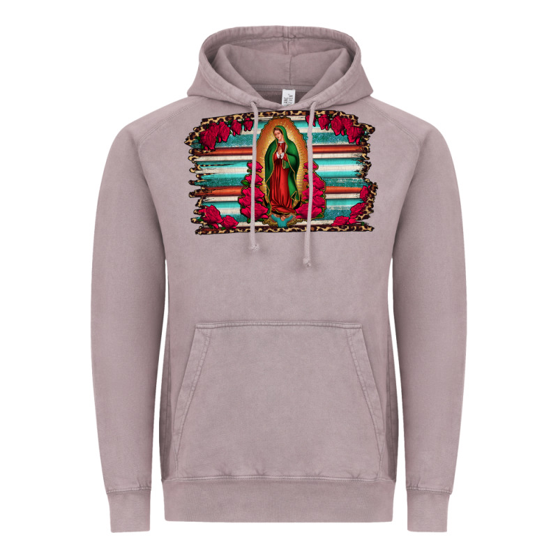 Lady Of Guadalupe Serape And Roses Vintage Hoodie by Jasminsmagicworld | Teevron