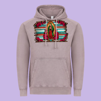 Lady Of Guadalupe Serape And Roses Vintage Hoodie Designed By Jasminsmagicworld