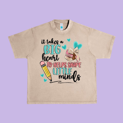 It Takes A Big Hearts To Helps Shape Little Minds Urban Heavy Tee Designed By Maliassmallbusiness