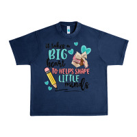 Navy it takes a big hearts to helps shape little minds Urban Heavy Tee - MaliasSmallBusiness