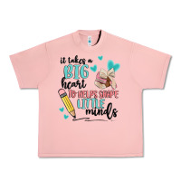Salmon it takes a big hearts to helps shape little minds Urban Heavy Tee - MaliasSmallBusiness