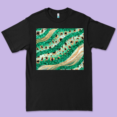 Green Glitter Premium Tee Designed By Jahusdesignshop