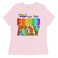 Bubblegum Pink proud ally Ladies Tee - HRA Design Shop