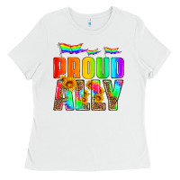 White proud ally Ladies Tee - HRA Design Shop
