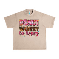 French Oak donut worry be happy Urban Heavy Tee - AdoDesignShop
