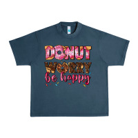 Midnight Navy donut worry be happy Urban Heavy Tee - AdoDesignShop