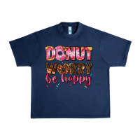 Navy donut worry be happy Urban Heavy Tee - AdoDesignShop