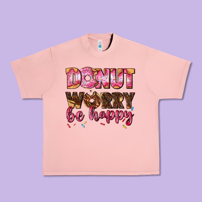 Donut Worry Be Happy Urban Heavy Tee Designed By Adodesignshop