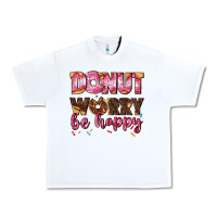 White donut worry be happy Urban Heavy Tee - AdoDesignShop