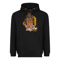 Black Western Rabbit with sunflowers Easter Day Heavyweight Hoodie - HowdyJamesFarm