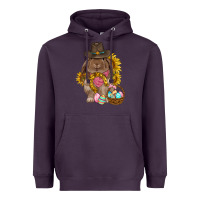 Plum Western Rabbit with sunflowers Easter Day Heavyweight Hoodie - HowdyJamesFarm