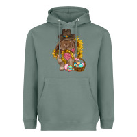 Sage Western Rabbit with sunflowers Easter Day Heavyweight Hoodie - HowdyJamesFarm