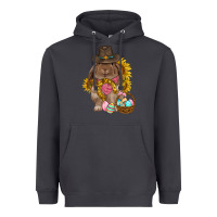 Smoke Western Rabbit with sunflowers Easter Day Heavyweight Hoodie - HowdyJamesFarm