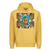 Antique Gold lion with leopard and cowhide pattern Premium Hoodie - TumblerDesignByShophia