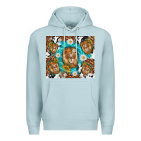 Blue Mist lion with leopard and cowhide pattern Premium Hoodie - TumblerDesignByShophia