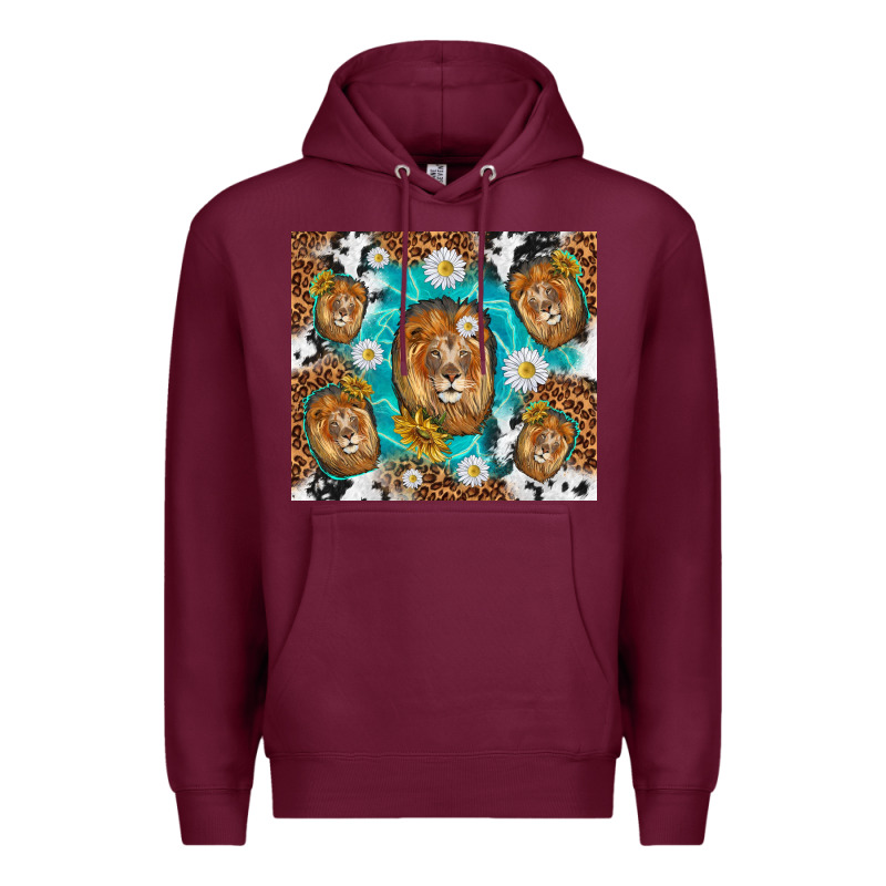 Lion With Leopard And Cowhide Pattern Premium Hoodie by TumblerDesignByShophia | Teevron