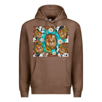Chestnut lion with leopard and cowhide pattern Premium Hoodie - TumblerDesignByShophia