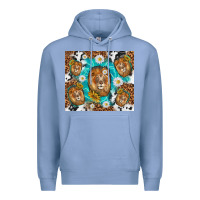 Colony Blue lion with leopard and cowhide pattern Premium Hoodie - TumblerDesignByShophia