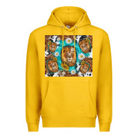 Lemon lion with leopard and cowhide pattern Premium Hoodie - TumblerDesignByShophia