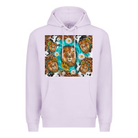 Lilac lion with leopard and cowhide pattern Premium Hoodie - TumblerDesignByShophia