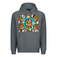 Rock lion with leopard and cowhide pattern Premium Hoodie - TumblerDesignByShophia