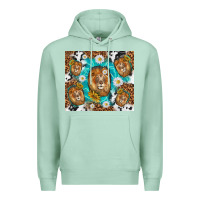 Seafoam lion with leopard and cowhide pattern Premium Hoodie - TumblerDesignByShophia