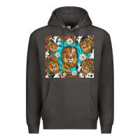 Smoke lion with leopard and cowhide pattern Premium Hoodie - TumblerDesignByShophia