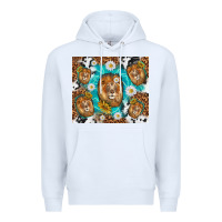 White lion with leopard and cowhide pattern Premium Hoodie - TumblerDesignByShophia