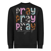 Black pray on it pray over it pray through it Heavyweight Sweatshirt - NancyCooperArtShop