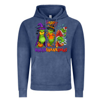 Vintage Denim Happy Hallothanksmas Vintage Hoodie - NancyCooperArtShop