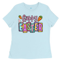 Baby Blue Easter Day Happy Easter Ladies Tee - OliviaCreatesArt