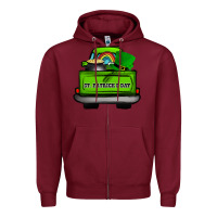 Burgundy St Patrick's Day Truck Zipper Hoodie - Bettercallsaul